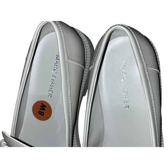Marc Fisher Calixy Loafers Womens 8M Gray Fringe Slip-On Moc Toe NEW No Tags - Picture 10 of 16